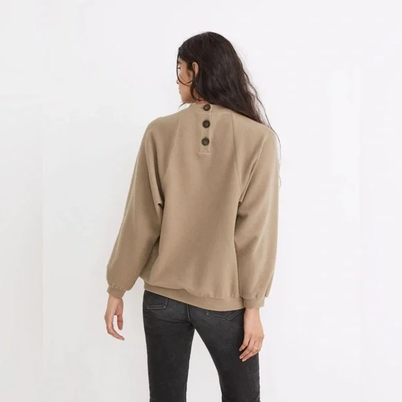 Madewell women’s button-back mock neck top size medium, distant surplus, medium - Picture 2 of 9